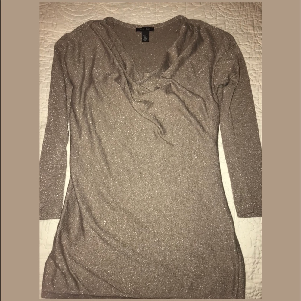 White House Black Market drape neck tunic sweater